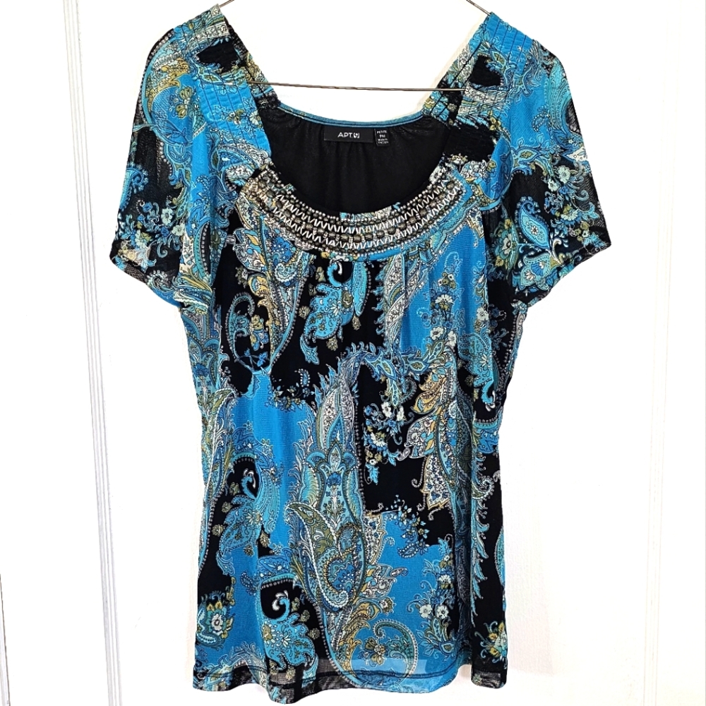 Paisley Blouse w/Beaded Detailing